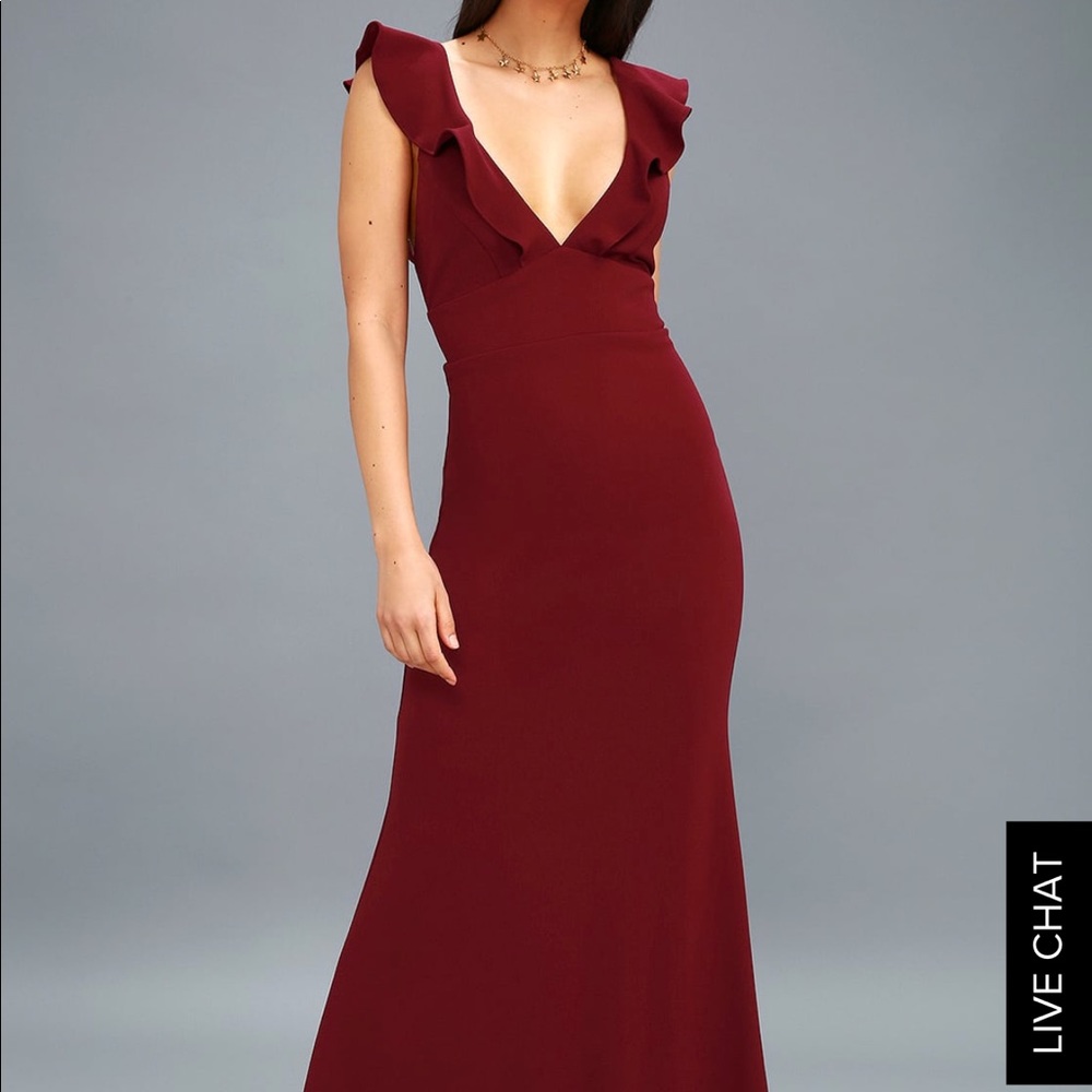 Long Burgundy Formal Dress
